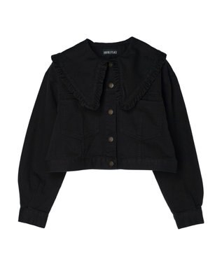 Green Parks ・Ｄｏｕｂｌｅ　Ｆｌａｇｓ　フリルカラージャケット Black