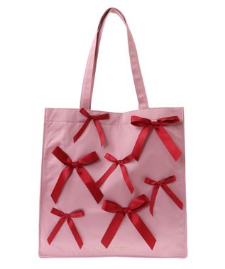 Maison de FLEUR リボンサテンスクエアトートバッグ Pink