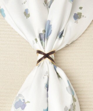 MOONBAT Luna Luce(ルナルーチェ)スカーフリング ラメ Cross お手持ちのスカーフを通すだけ ギフト ダークブラウン