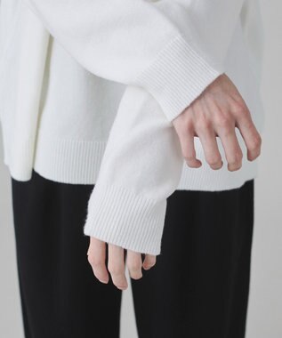 WEGO 【ユニセックス着用ITEM/SMLサイズ展開】アクセ付きワンポイントニットプルオーバー オフホワイト