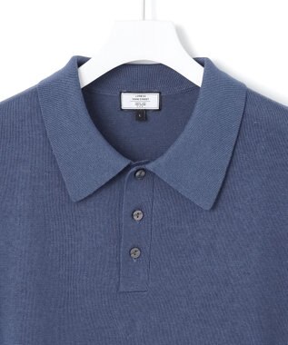 J.PRESS YORK STREET 【UNISEX】ニットポロシャツ ダルブルー系