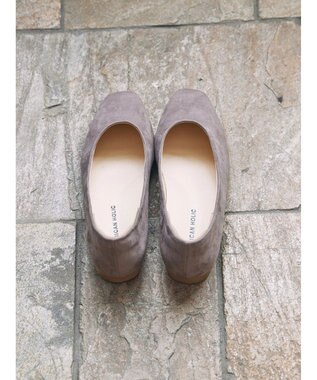 AMERICAN HOLIC 【整履き】スクエアトゥスェードフラットシューズ Light Beige