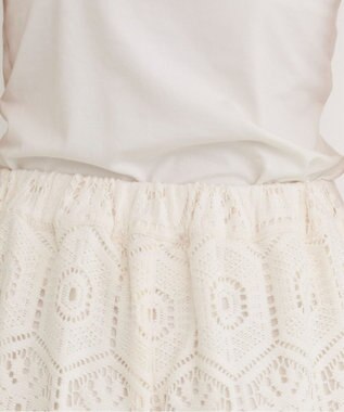 WEGO 【ANGIE VINTAGE】クロシェレースワイドイージーパンツ ホワイトアイボリー