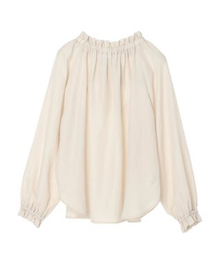 Green Parks スタンドフリルボウタイブラウス