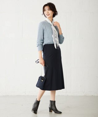 J.PRESS LADIES L 【洗える】 ギザマーセライズコットン ニット ダルブルー系