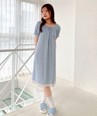 WEGO ワンピースルームウェア サックス