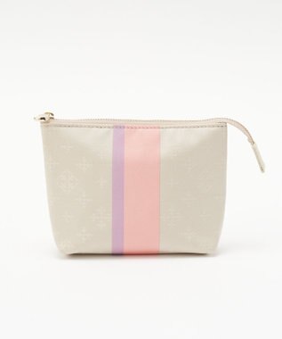 russet ラインプリントポーチ S(Z-227) Ivory