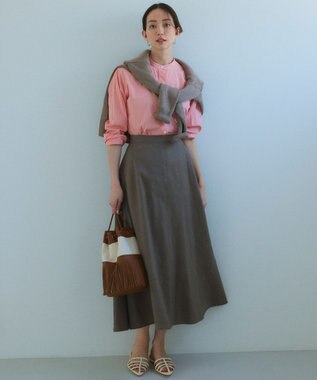 23区 MARCO MASI レザーキャンバスコンビ 巾着 バッグ ダークブラウン系