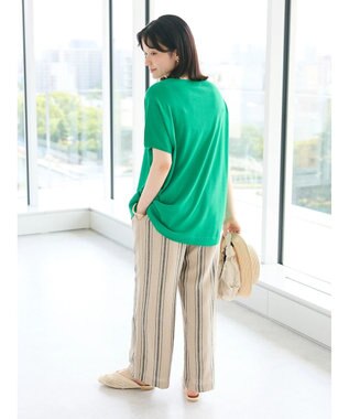 CRAFT STANDARD BOUTIQUE リネンレーヨンストライプイージーパンツ Stripe Beige