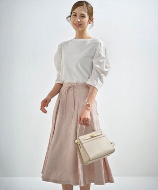 組曲 L 【接触冷感】コンビネーションポンチデザイン カットソー アイボリー系