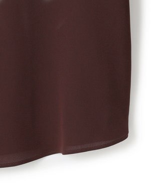 ICB 【接触冷感・UVケア・速乾・洗える】BackSatinAmunzen バンドカラーブラウス バーガンディ系［WEB限定］