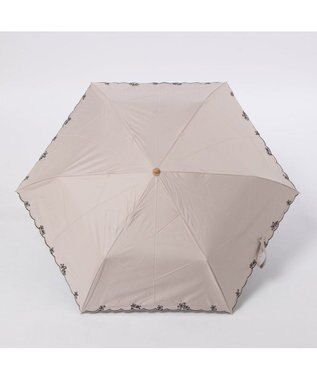 UNBILLION カシュネ cachenez /【晴雨兼用　日傘　UVカット率・遮光率100％生地使用 】PUプチフラワー刺繍ミニ折りたたみ傘 ピンク