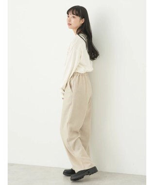 earth music&ecology ヘリンボーンイージーパンツ Ivory