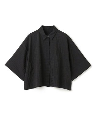 UNFILO ライトシアー クロップドシャツ モノトーンチェック