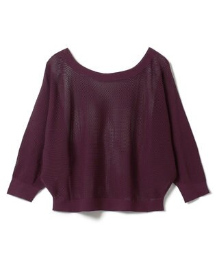 Chacott Chacott BALANCE【ノーソーイングニット】7分袖メッシュニットTシャツ ワインレッド