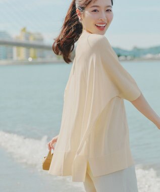 Tiaclasse 【新色追加】サラサラUVシアーニットドルマントップス エクリュ