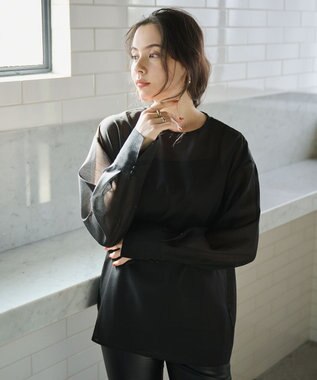 #Newans シアープルオーバーシャツ ブラック系