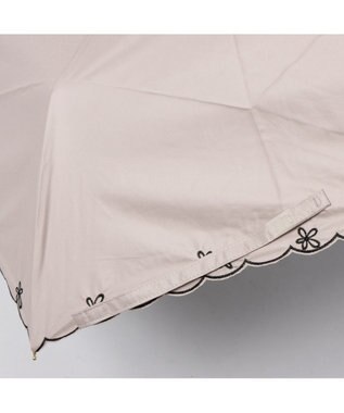 UNBILLION カシュネ cachenez /【晴雨兼用　日傘　UVカット率・遮光率100％生地使用 】PUプチフラワー刺繍ミニ折りたたみ傘 ピンク