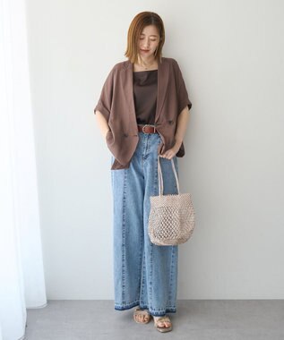 YECCA VECCA ハーフスリーブライトジャケット Brown