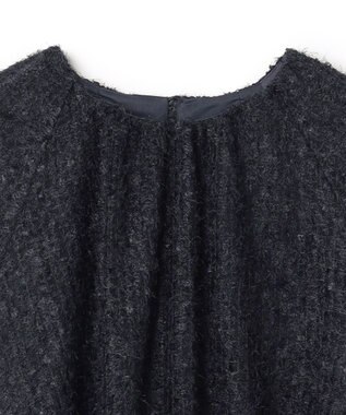 UNFILO L エアリーヤーン ギャザーブラウス ネイビー