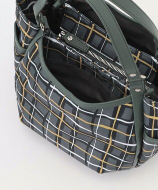 Y'SACCS ドローイングチェック2WAYミニトート グレー