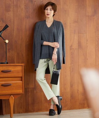 ICB 【洗える】コンパクトウール カーディガン ミディアムグレー系