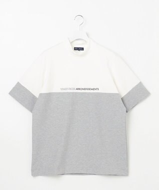 23区GOLF 【MEN】【UVケア】バイカラー 半袖モックネックシャツ ホワイト系