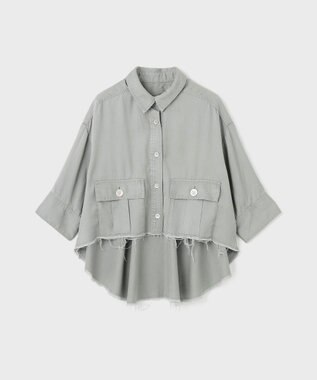 GRACE CONTINENTAL ハーフスリーブルーズシャツ グレー