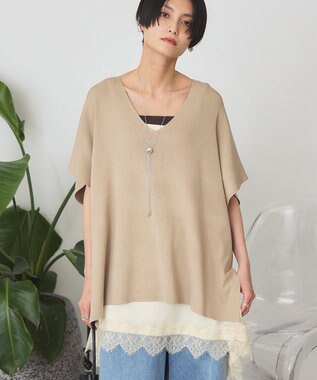 AMERICAN HOLIC Vネックニットベスト Beige