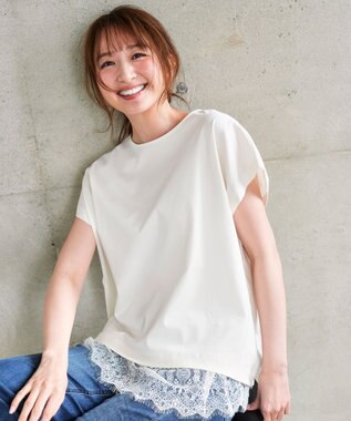 ANY SIS L 【シルクタッチさら魅せTシャツ】後ろコクーン プルオーバー