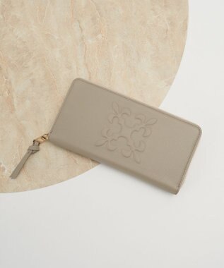 russet エンボスモノグラム多機能ウォレット(SO-448) GrayBeige