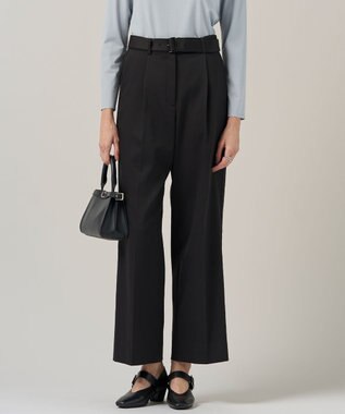 ウォームサテン ワイドストレートパンツ