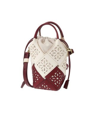 genten 【WEB限定カラー】サステナブルカットワーク ポシェット ワイン