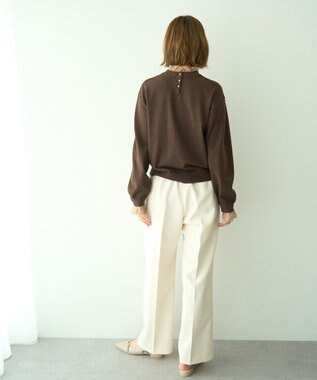 YECCA VECCA 2wayフリルクルーネックニット Brown