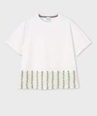 Paul Smith プリント コンビネーション 半袖Tシャツ ホワイト