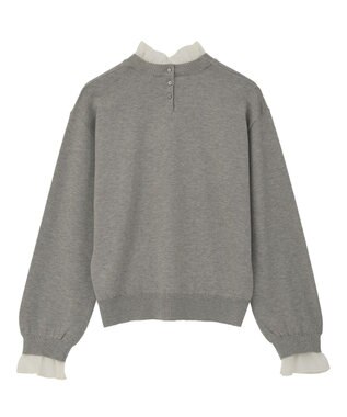 YECCA VECCA 2wayフリルクルーネックニット Gray