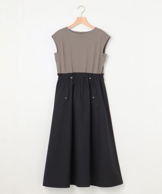 組曲 【WEB限定】コンビネーションワンピース モカグレー×ブラック系