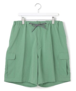 J.PRESS YORK STREET 【UNISEX】リネンライクイージーカーゴ ハーフパンツ ライトグリーン系