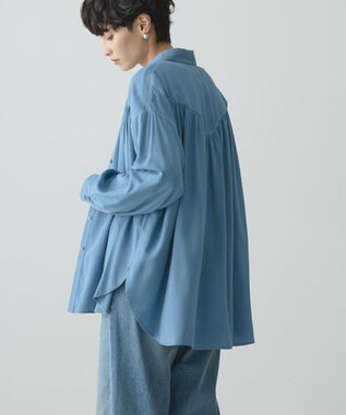 AMERICAN HOLIC バックＶギャザーブラウス Blue