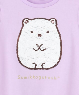 ANY KIDS 【WEB限定/すみっコぐらし】ミラクルスパンコールTシャツ ラベンダー(ねこ・しろくま)