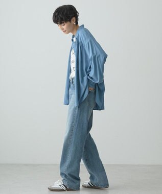 AMERICAN HOLIC バックＶギャザーブラウス Blue