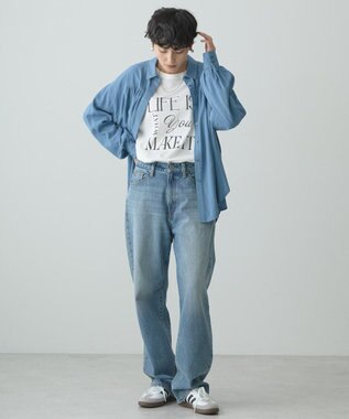 AMERICAN HOLIC バックＶギャザーブラウス Blue