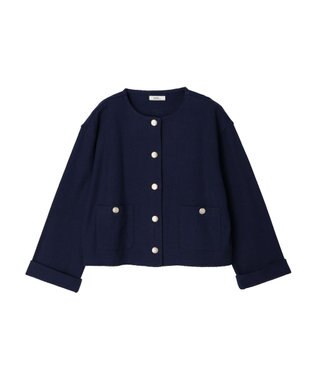 earth music&ecology 金釦スラブカーディガン Navy