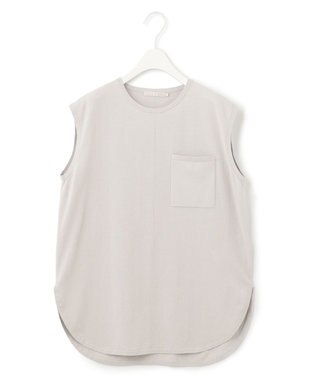 ICB L 【洗える】ガスコットンハイゲージ ノースリーブニット ライトグレー系