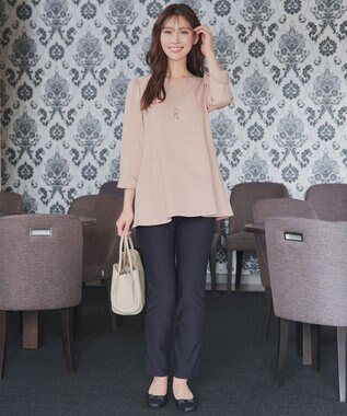 Tiaclasse スカラップ襟チュニック グレージュ