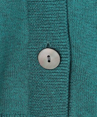 自由区 【アンサンブル対応】ペーパーコットンニット カーディガン ターコイズ