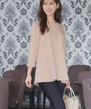 Tiaclasse スカラップ襟チュニック グレージュ