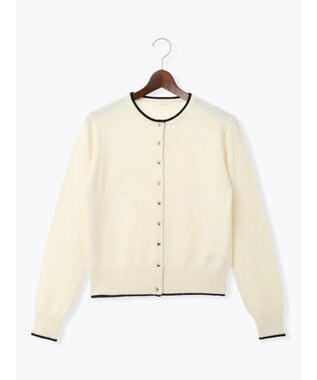 Te chichi メタルスクエア釦クルーネックカーディガン オフホワイト