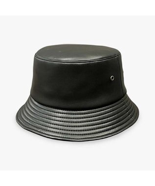 林八百吉商店 un chapeau  エコレザーバケットハット ブラック