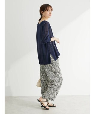 Green Parks 接触冷感Ｖネックカーデ Dark Navy